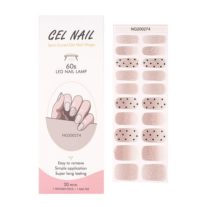 Flash cross-border gel nail stickers wholesale 20 finger phototherapy lamp nail polish gel nail stickers half-baked nail stickers wholesale