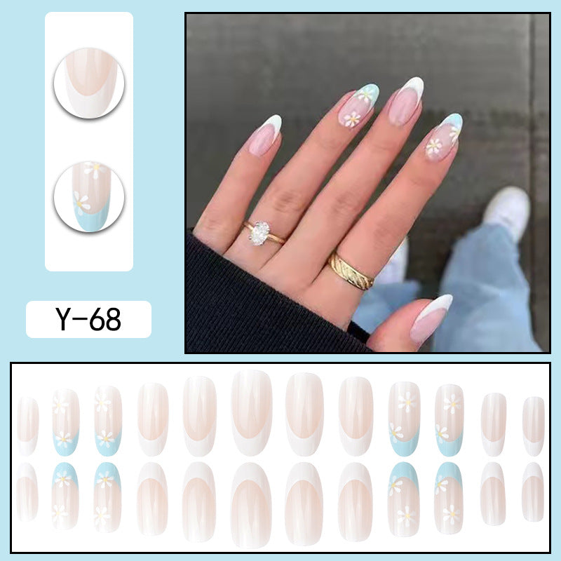 Y2 Wearable Manicure Removable Fake Nail Patch Internet Celebrity Girls Short Manicure Finished Product Cute Internet Celebrity New Style