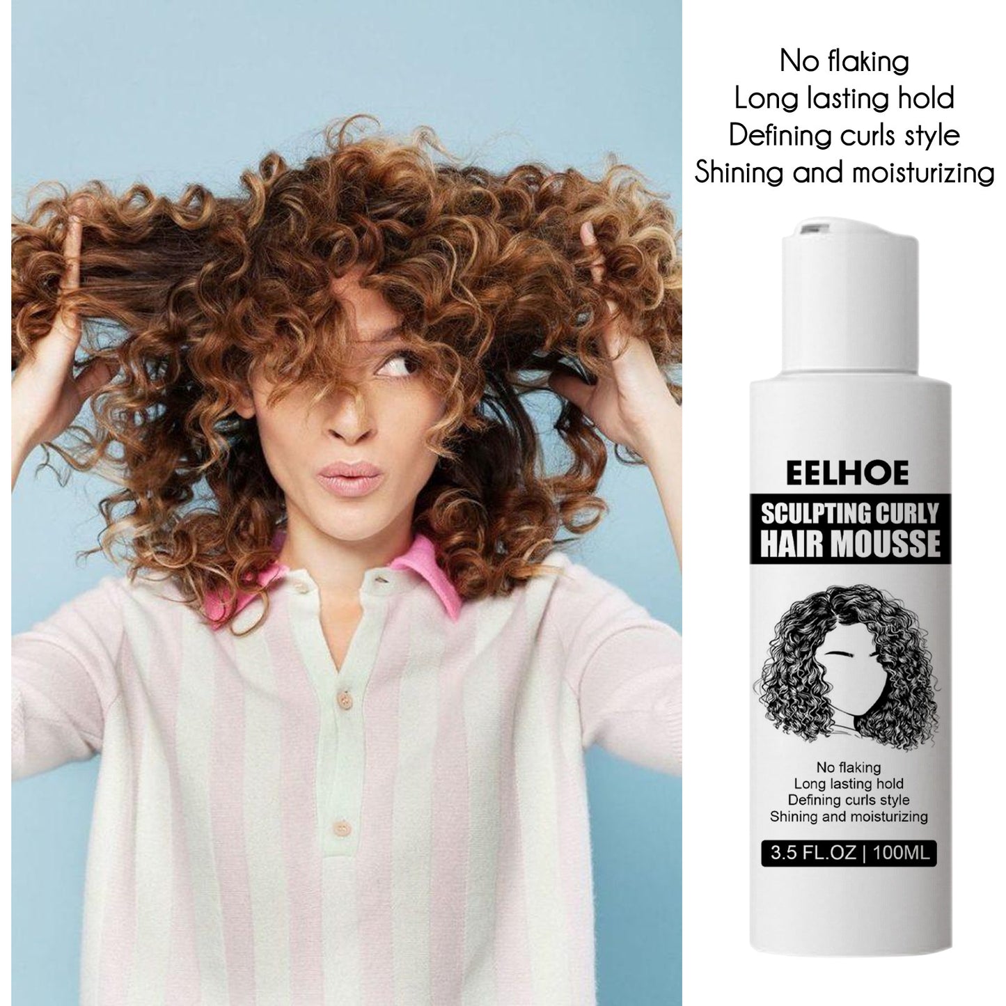 eelhoe hold elastin curly hair moisturizing fluffy hold natural volume hair treatment