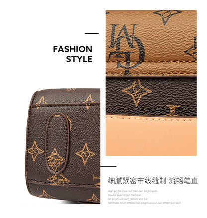 Bag women's bag 2022 new trend lady's small square bag printing contrast color one shoulder underarm Messenger handbag small bag