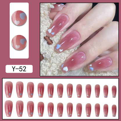 Y2 Wearable Manicure Removable Fake Nail Patch Internet Celebrity Girls Short Manicure Finished Product Cute Internet Celebrity New Style