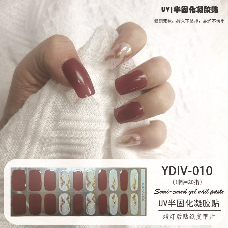 Edie spot semi-cured light therapy lamp half-baked gel nail art stickers nail polish 20 nail stickers factory wholesale