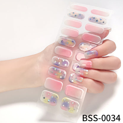 Zhengxiang custom gel nail stickers light therapy European and American nail stickers Amazon baked light checkerboard nail stickers