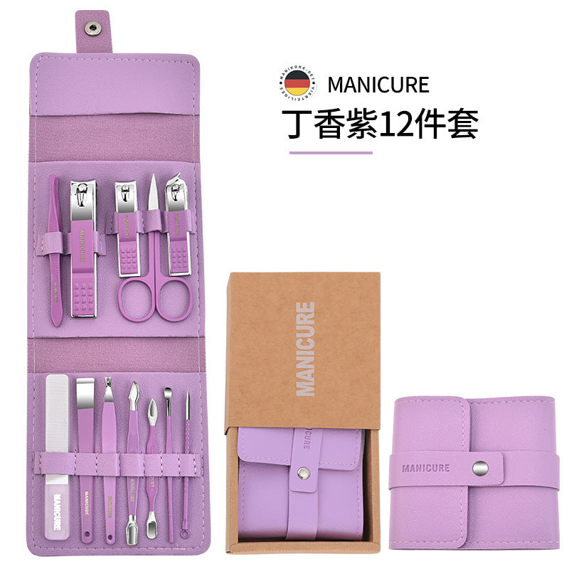 Stainless steel nail clipper set nail clipper gift set customized logo 16-piece nail clipper set Douyin hot style