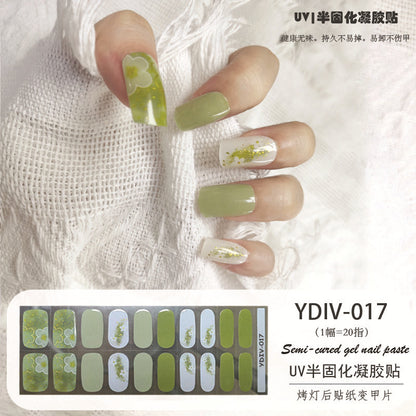 Edie spot semi-cured light therapy lamp half-baked gel nail art stickers nail polish 20 nail stickers factory wholesale