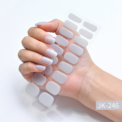 Pure Desire Ice Through Cat's Eye Aurora Wearing Nails UV Semi-Baked Semi-cured Gel Nail Art Stickers Finished Products Wholesale