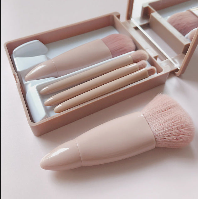 Beauty Tools 5 Sets Makeup Brush Eyeshadow Brush Lip Brush Loose Powder Brush Portable Model with Mirror