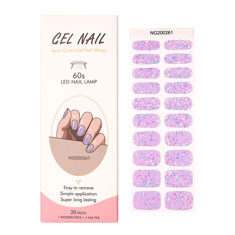 Flash cross-border gel nail stickers wholesale 20 finger phototherapy lamp nail polish gel nail stickers half-baked nail stickers wholesale