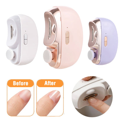 Cross-border 2-speed electric nail grinder with light, household rechargeable, splash-proof, long-lasting nail clippers, low noise, beautiful and bright nail grinder