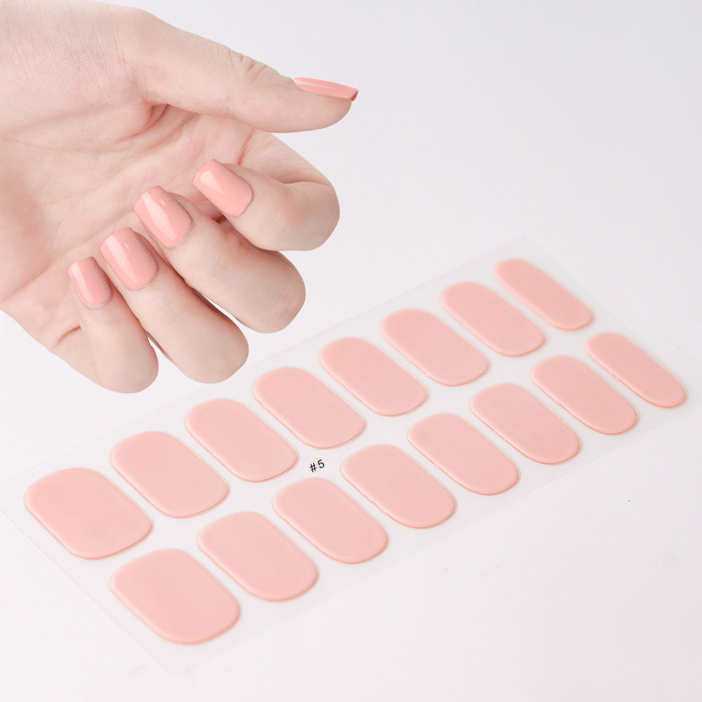 Gel uv nail stickers new semi-cured phototherapy nail stickers full stickers waterproof long-lasting cream style gel soft nail stickers