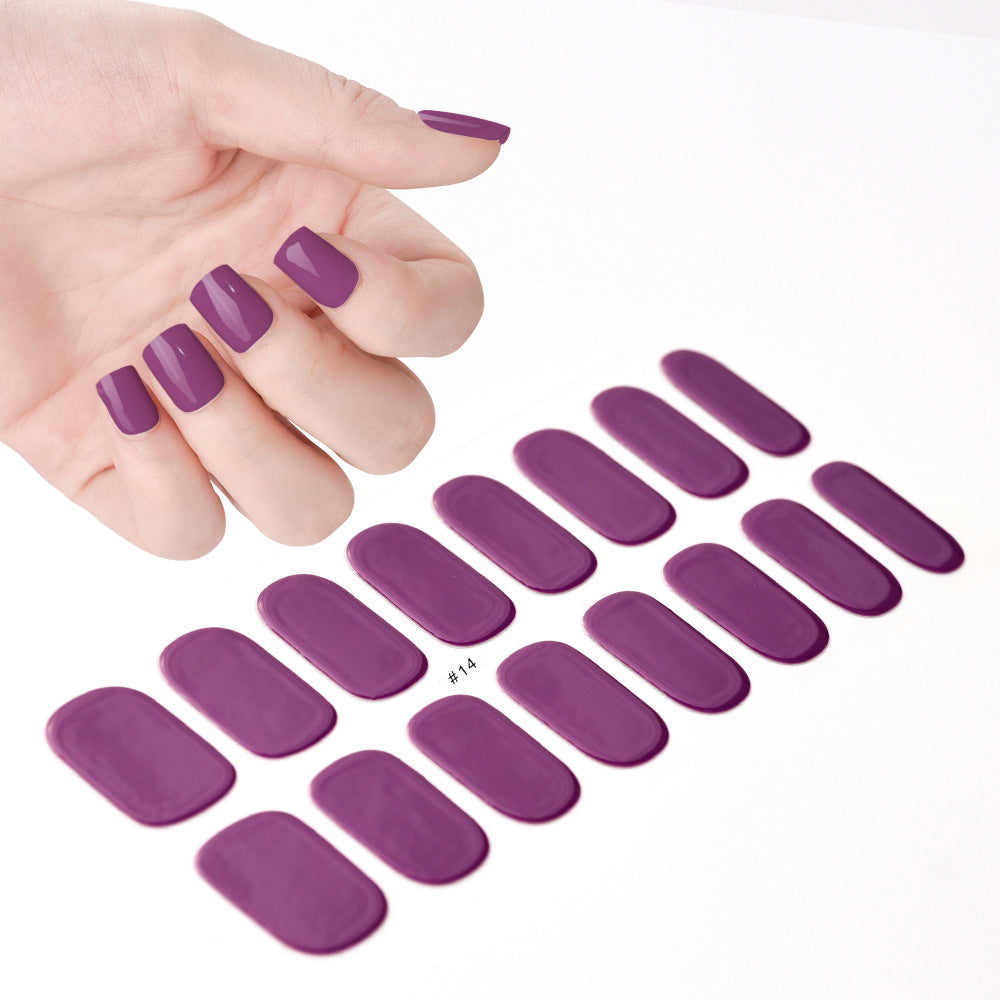 Gel uv nail stickers new semi-cured phototherapy nail stickers full stickers waterproof long-lasting cream style gel soft nail stickers