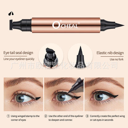 Cross-border beauty makeup double-headed triangle seal eyeliner Eyeliner quick-drying long-lasting non-smudged waterproof OCHEAL