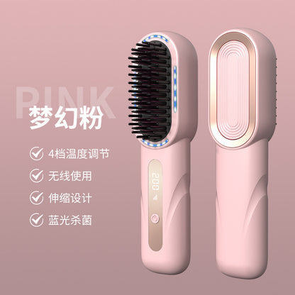 New mini rechargeable hair straightening comb, portable, fashionable, good quality, negative ion hair care, smooth hair care, wireless hair straightening comb