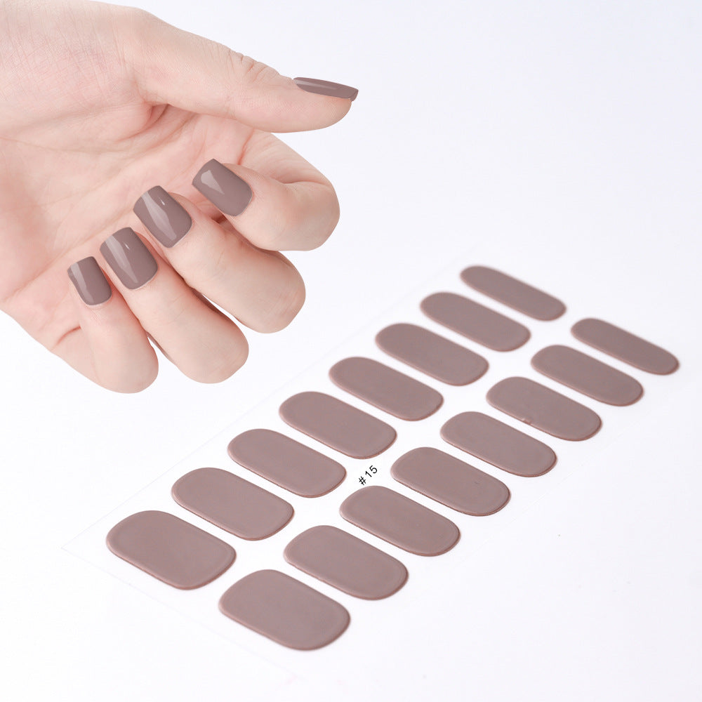 Gel uv nail stickers new semi-cured phototherapy nail stickers full stickers waterproof long-lasting cream style gel soft nail stickers