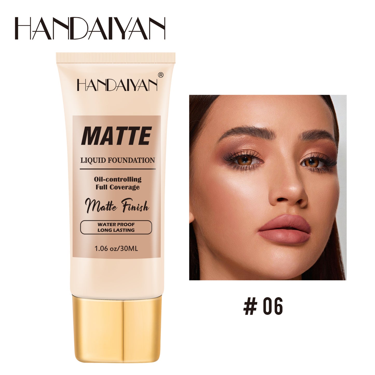 Handaiyan foreign trade women's concealer liquid foundation lasting no makeup invisible pores moisturizing European and American style foundation