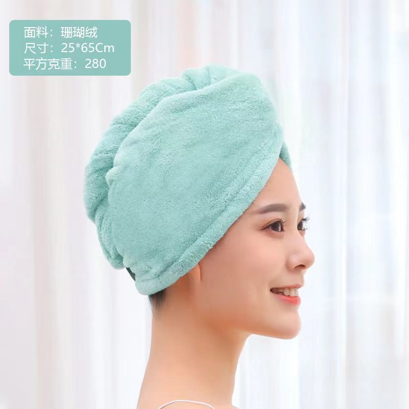 Dry hair cap female water-absorbing quick-dry wiping hair towel thickened turban long hair cute shower cap dry hair towel does not shed hair