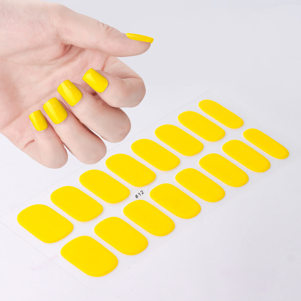 Gel uv nail stickers new semi-cured phototherapy nail stickers full stickers waterproof long-lasting cream style gel soft nail stickers