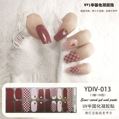 Edie spot semi-cured light therapy lamp half-baked gel nail art stickers nail polish 20 nail stickers factory wholesale