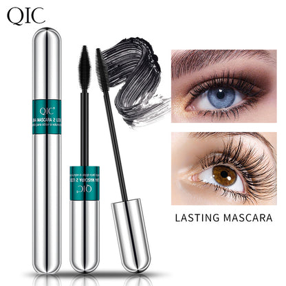 Cross-border Amazon QIC double-effect in-one mascara 4d waterproof slender thick one dual-purpose Japanese makeup