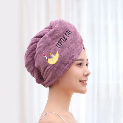 Dry hair cap female water-absorbing quick-dry wiping hair towel thickened turban long hair cute shower cap dry hair towel does not shed hair