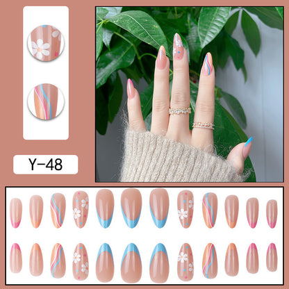 Y2 Wearable Manicure Removable Fake Nail Patch Internet Celebrity Girls Short Manicure Finished Product Cute Internet Celebrity New Style