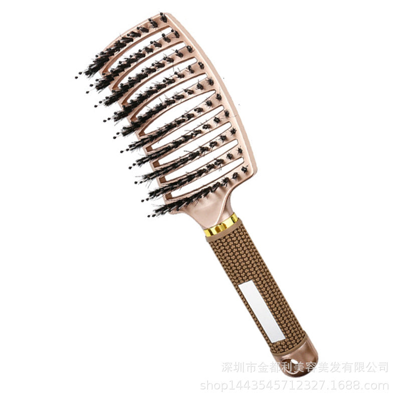 Mosquito incense comb large curved comb pig bristle hair massage comb curly hair styling arc curved curly hair rib comb