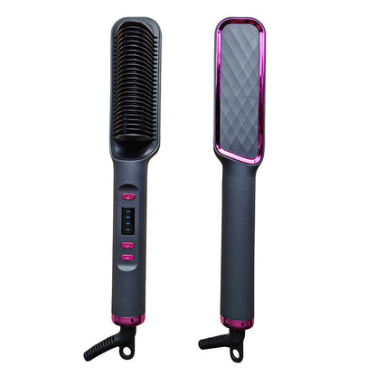 Hot selling LCD straight hair comb negative ion does not damage hair straight hair curly hair dual-purpose lazy curling iron hair straightener cross-border