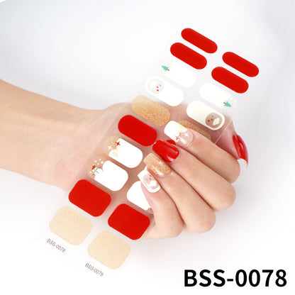 Zhengxiang custom gel nail stickers light therapy European and American nail stickers Amazon baked light checkerboard nail stickers