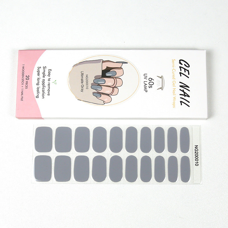 Flash cross-border gel nail stickers wholesale 20 finger phototherapy lamp nail polish gel nail stickers half-baked nail stickers wholesale