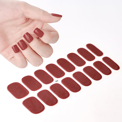 Gel uv nail stickers new semi-cured phototherapy nail stickers full stickers waterproof long-lasting cream style gel soft nail stickers