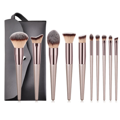 4pcs 9pcs 10pcs 14pcs champagne gold makeup brush set gray cosmetic bag combination set