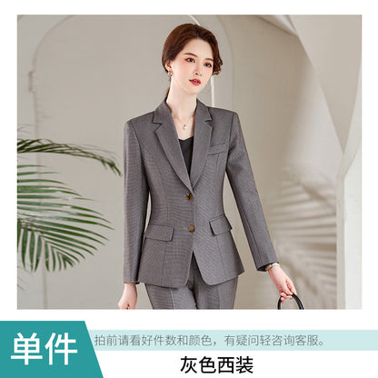 Suit jacket women 2022 new autumn and winter fashion women's clothing temperament goddess style gray professional suit two-piece suit