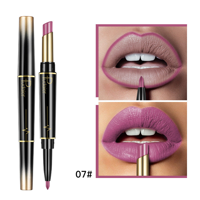 Hot Selling Pudaier Double Lipstick Lip Liner Matte Lip Glaze 16 Colors Lipstick Genuine Makeup Spot