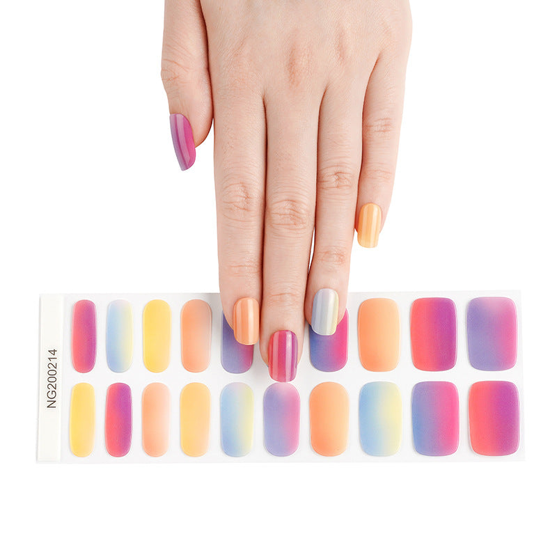 Flash cross-border gel nail stickers wholesale 20 finger phototherapy lamp nail polish gel nail stickers half-baked nail stickers wholesale