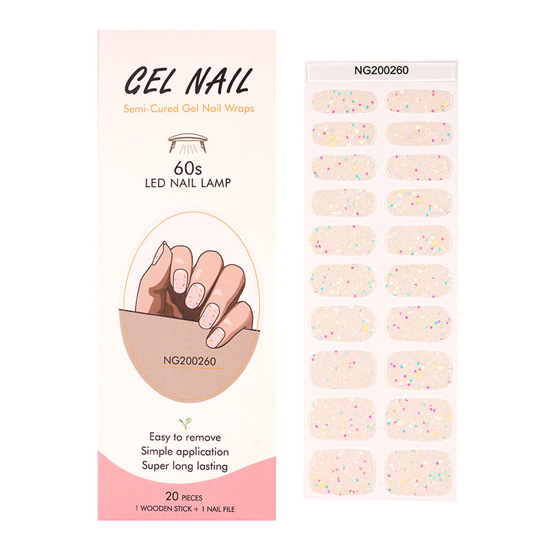 Flash cross-border gel nail stickers wholesale 20 finger phototherapy lamp nail polish gel nail stickers half-baked nail stickers wholesale