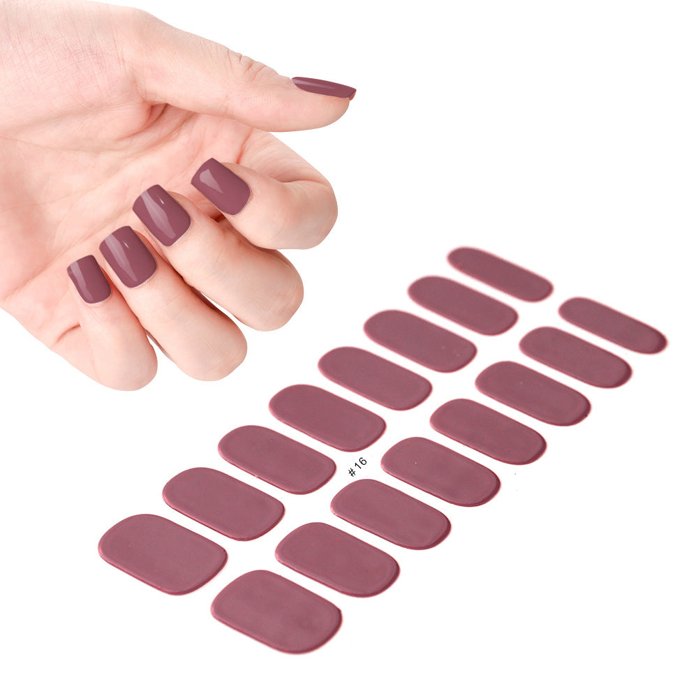 Gel uv nail stickers new semi-cured phototherapy nail stickers full stickers waterproof long-lasting cream style gel soft nail stickers