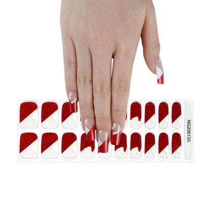 Flash cross-border gel nail stickers wholesale 20 finger phototherapy lamp nail polish gel nail stickers half-baked nail stickers wholesale