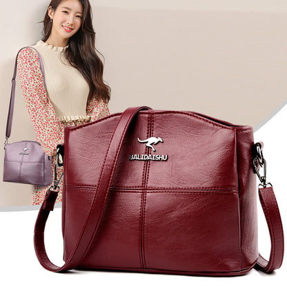 Cross-border women's bag 2022 new splicing middle-aged women's bag single mouth one shoulder Messenger bag trendy mother middle-aged bag wholesale