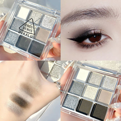 DIKALU Nine-color Eye Shadow City Cold And Warm Plate Shimmer Matte Acrylic Transparent Nine-grid Eye Shadow