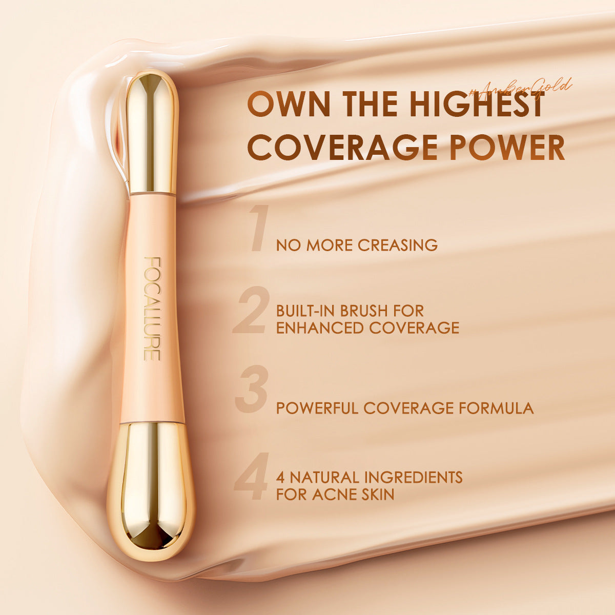 FOCALLURE Concealer Covers Acne Prints, Modifies Even Skin Tone, Primes Long-lasting Concealer Before Waterproof Makeup FA230