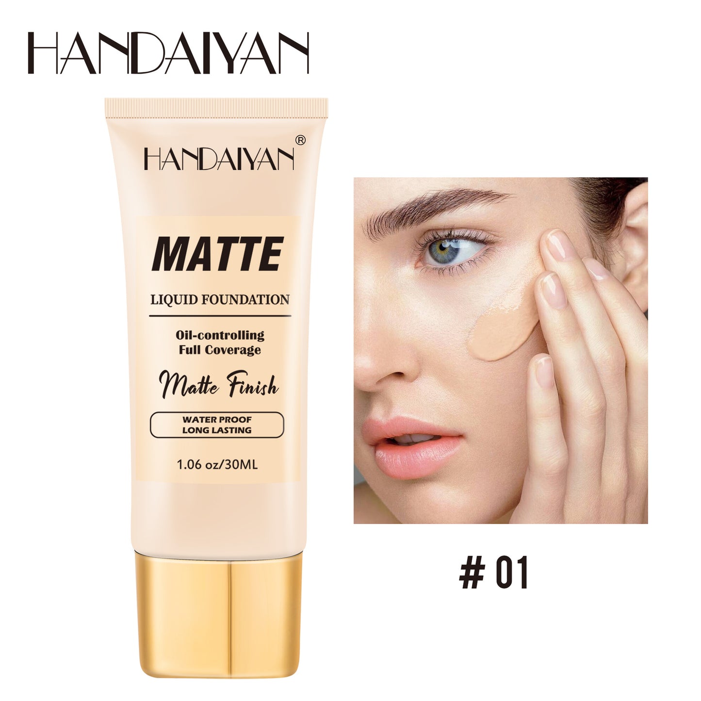 Handaiyan foreign trade women's concealer liquid foundation lasting no makeup invisible pores moisturizing European and American style foundation