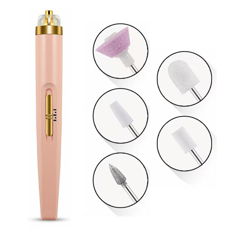 Cross-border new USB five-in-one multi-head nail polisher polishing and smoothing electric manicure instrument electric nail polisher