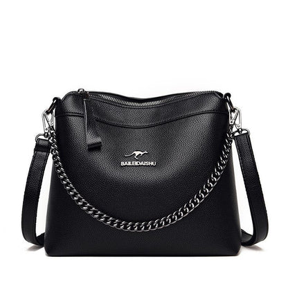 Large Capacity Women's Bag Wholesale Middle-aged Women's Bag 2023 New Crossbody Fashion Versatile Soft Leather Single Shoulder Crossbody Mom Bag