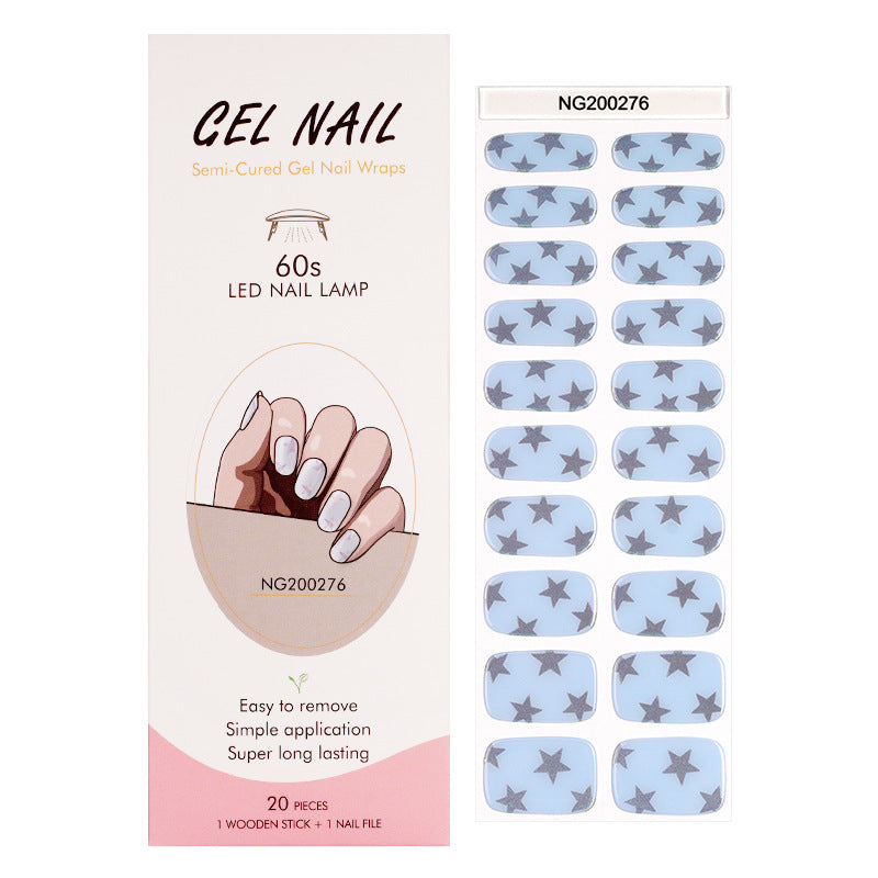 Flash cross-border gel nail stickers wholesale 20 finger phototherapy lamp nail polish gel nail stickers half-baked nail stickers wholesale