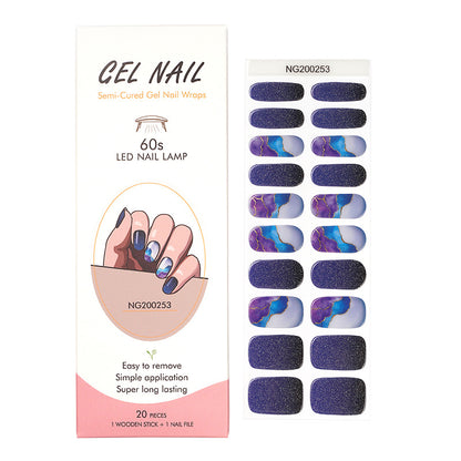 Flash cross-border gel nail stickers wholesale 20 finger phototherapy lamp nail polish gel nail stickers half-baked nail stickers wholesale