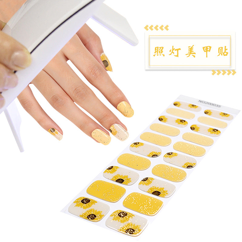 Flash cross-border gel nail stickers wholesale 20 finger phototherapy lamp nail polish gel nail stickers half-baked nail stickers wholesale