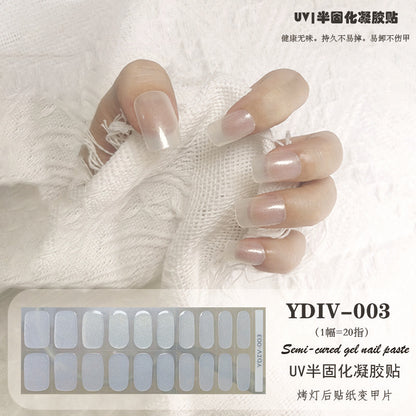 Edie spot semi-cured light therapy lamp half-baked gel nail art stickers nail polish 20 nail stickers factory wholesale