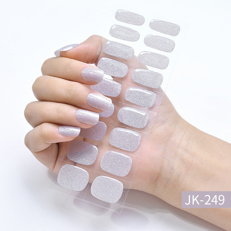 Pure Desire Ice Through Cat's Eye Aurora Wearing Nails UV Semi-Baked Semi-cured Gel Nail Art Stickers Finished Products Wholesale