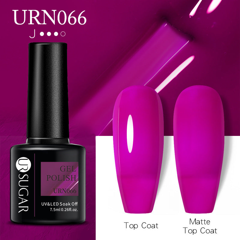 UR SUGAR a bottle of one-color nail polish glue 2021 new flash powder solid color glue matte seal layer net red style