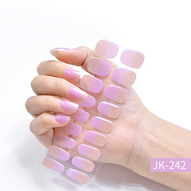 Pure Desire Ice Through Cat's Eye Aurora Wearing Nails UV Semi-Baked Semi-cured Gel Nail Art Stickers Finished Products Wholesale